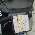 Svart Baby Stroller Mesh Bag Barnevogn Vannflaske Klær Stor