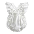 Miniatyrbild 5 av 5: Babykläder Flicka Baby Sparkdräkt Volang Ärmlös Jumpsuit Heldräkt Enfärgad Bodysuit Sommar Babykläder Flicka Rosa 90(90 Rosa)