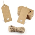 Miniatyrbilde 1 av 5: 100 stk Kraft Papiretikett, Gaveetikett-4x9cm Kraft Etiketter Bryllupsetikett med
