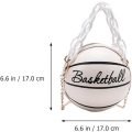 Miniatyrbild 2 av 5: Vit - Rund axelväska Basketbollformad Handväska Nyhet C