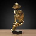 Silence is Golden Figure Sculpture Abstract Crafts Ornament