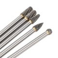 Miniatyrbilde 3 av 4: 5 stk. roterende verktøy karbidfreser sett 150mm dobbeltkornet langt håndtak legering impeller poleringsverktøy for fasing sliping gravering 0.2 X 0....