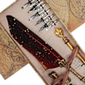 Miniatyrbillede 5 af 5: Fjerpen Sæt Udsøgt Retro Glat Skrivning Fjerpen Kalligrafi Pen Kit med Flere Udskiftelige Nib Rød