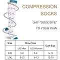 Miniatyrbillede 2 af 5: 7 par unisex kompressionsstrømper 20-30 mmHg knæhøje strømper