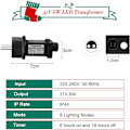 Miniatyrbilde 5 av 5: Transformatorplugg for julelys, 31V LED strømforsyning med timer, minne, 8 moduser, IP44 vanntett strømforsyningskontroller for juletre