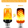 Miniatyrbilde 3 av 5: Paris_2 stk LED-flammelamper 5W simulert flammeeffekt Halloween-dekorasjonslamper (E27 gul flamme)