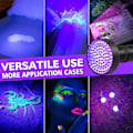 Pikkukuva 4 / 5: UV-taskulamppu, 100 LED:tä musta valo taskulamppu 395nm UV-valo Detect
