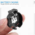 Miniatyrbillede 3 af 5: Paris_2 stk. CR2450 Knapcelle Batteriholder Bakke 2 Ben Sort