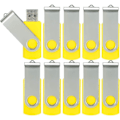 Miniatyrbillede 1 af 5: 10-pak USB-stik USB 2.0 tumenhed Bulk-pak Snurrbar Memory Stick Vik lagring Jump Drive Zip Drive 10 Pak Gul 4GB