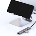 Miniatyrbillede 3 af 5: Type-C Dockningsstation til 3,5 mm stik USB2.0 TypeC HUB 4 i 1 splitter USB C-adapter til UDisk-tastatur Sølv
