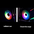 Miniatyrbild 2 av 5: FR-925 RGB CPU-kylare DC12V RGB 3-stifts tyst kylfläkt för chassi PC för chassikylare 4-stifts PWM-datorfläkt 92MM（PA）