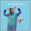 Miniatyrbilde 2 av 3: Snug Fit Unisex Voksen Onesie Pyjamas, Flanell Cosplay Dyr En-delt Halloween Kostyme Sovklær Hjemmekler Q Grisunge BlåStitch 85cm BlueStitch 85cm