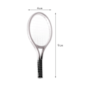 Pikkukuva 3 / 5: Miniatennismaila ja pallosetti kakun koristeluun 1:12 Miniatyyri Tennissetti Sininen Hopea Silver 9x4cm