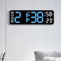 Miniatyrbild 2 av 5: 9 Tums Stor Digital Väggklocka Temperatur Luftfuktighet Vecka Automatisk Dimbar Bordsklocka 12/24H Elektronisk LED-Väckarklocka Funktion