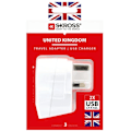 Miniatyrbilde 4 av 4: Reiseadapter Europa til Storbritannia m.fl. 2xUSB-A 12W Jordet—pa