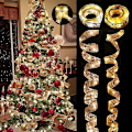Miniatyrbillede 2 af 5: Bånd Fe Lys Juldekoration Juletræspynt til Hjemmet 2023 Jule Lys Guirlander Navidad Natal Nytår 2024 Guld-Multifarvet Gold-Multicolor 1M
