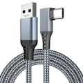 Miniatyrbillede 1 af 5: USB til USB-C Højhastighedskabel Vinklet USB-C Oculus Quest 2 5M Grey grå