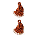 Miniatyrbillede 3 af 5: 1/2/3 Unisex Halsklæde med Frynser Varmt og Hyggeligt Rørhalsklæde til Deep Orange deep orange 2Set