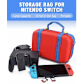 Miniatyrbild 5 av 5: Bärväska för Nintendo Switch, bärbar förvaringsväska för Nintendo Switch-organisation - Blå/Röd