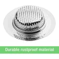 Miniatyrbillede 3 af 4: Vaskesi i rustfrit stål, 2-pak, anti-tilstopningsafløbsfilter til køkken og badeværelse, sølv, 7 cm