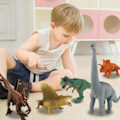 Miniatyrbillede 1 af 3: 6 stk. Dinosaurie Træk Tilbage Bil Børnemodel Simulering Brachiosaurus Tyrannosaurus Legetøj