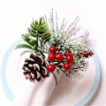 Miniatyrbild 5 av 5: Servettringar Set om 6 Tallbarrsbär Jul Thanksgiving Högtid Rustik Bondgård Servett Ri.pa