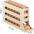 Miniatyrbild 4 av 4: 1:a Äggbehållare för Kylskåp, Äggdispenser Automatisk Rullande Äggbricka Förvaring 30 Ägg Transparent Transparent