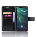 Lommeboketui for iPhone 12/12 Pro, ekte skinn svart