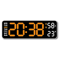 Miniatyrbild 4 av 5: 9 Tums Stor Digital Väggklocka Temperatur Luftfuktighet Vecka Automatisk Dimbar Bordsklocka 12/24H Elektronisk LED-Väckarklocka Funktion