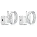 Miniatyrbild 1 av 3: 2-pack iPhone-laddare Snabbladdningsadapter + kabel 20w Usb-c Vit 2-pack