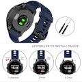 Miniatyrbild 3 av 5: Paris Armband för Forerunner 945/935, 22mm Silikonarmband för Forerunner 955/965, Garmin Fenix 6/5, Quatix 5 mörkblå