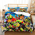 Miniatyrbild 5 av 5: 2023 Teenage Mutant Ninja Turtles Ny film Sängkläder Set Örngott Set Barn Anime Rum Inredning Cover Present T-04 T-04 EU Single-135x200cm