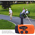 Miniatyrbilde 4 av 5: Værrradio, Solradio, Nødveiv Selvforsynt AM/FM Solværrradio med LED-lommelykt, WB-radio med batteribackup Orange