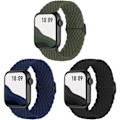 Miniatyrbilde 1 av 4: Paris Sklisikker Flettet Rem 3-pakning Kompatibel med Apple Watch Armbånd, Justerbar Elastisk Erstatningsrem for iWatch Ultra SE 9 8 7 6 5 4 3 2 1