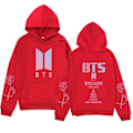 Miniatyrbilde 2 av 3: BTS Unisex Hoodie Casual Hoodie Cosplay Jakke Topp Svart M Black M