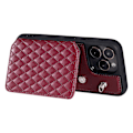Pikkukuva 4 / 5: Puhelinkotelo iPhone 15 Pro Max Rfid-suojauksella Pu-nahkapäällysteinen TPU-kuori ranneremmillä Wine Red