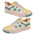Miniatyrbillede 2 af 5: Dame Platform Sneaker PU Læder Blød Komfortabel Trendy Åndbar Passer Til Alt Hverdagssko Beige Grøn 39