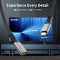Pikkukuva 5 / 5: Thunderbolt 4 -jatkokaapeli, USB-C-kaapeli USB-C-uros - naaras, tukee 8k/5k@60hz videota / 40gbps tiedonsiirtoa / 100w latausta (0,8m)