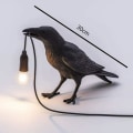 Miniatyrbilde 2 av 5: Fuglelampe Resin Crow Led Lys Soverom Vegglampe Bordlampe