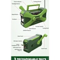 Miniatyrbild 3 av 5: 10 000mAh Solcellsdriven Nödradio med Handvev, Handvevsgenerator, Ficklampa, USB Multifunktionsradio, Grön