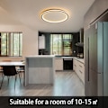 Miniatyrbilde 5 av 5: Paris_LED taklampe dimbar med fjernkontroll, 25W svart LED taklampe Φ40CM 3000K-6000K, indirekte belysning taklampe for soverom