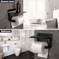 Pikkukuva 2 / 2: WC-paperiteline, seinään kiinnitettävä WC-paperiteline, itseliimautuva, musta alumiini--.pa