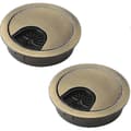 2-pack Brons Metall Skrivbordskabelgenomföring, 60mm Rund Hålskydd för Kabelhantering