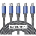 5-pack nylon iPhone-laddare Lightning-kabel Snabb Ch—PA