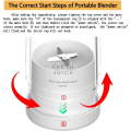 Pikkukuva 2 / 5: Kannettava Power Blender - Akulla toimiva smoothie-sekoitin USB 350ml Valkoinen