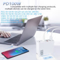 Miniatyrbilde 3 av 5: 100W GaN Ladeadapter Dobbel Type C QC3.0 USB-A EU-Plugg