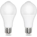 E27 Skymningsrelä Lampa 12W 6000K Kallvit, 2-pack