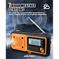 Miniatyrbild 3 av 5: Nyaste nödradio, 4000mAh Power Bank solhandvevradio, AM/FM/WB/NOAA och varningslarm bärbar väderradio