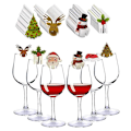 Miniatyrbillede 2 af 9: 10 stk Julekopkort Julemandshue Vinglas Dekoration Juletræspynt Til Hjemmet Julepynt Festpynt Nytårsgaver Matches the image
