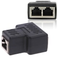 Miniatyrbillede 3 af 4: Op til 2-vejs LAN-netværkskabel Ethernet hun splitter adapter stik sort